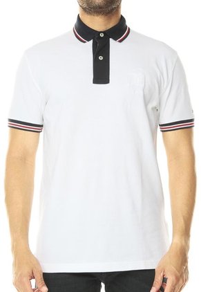 Camiseta Polo Blanca-Azul Tommy Hilfiger