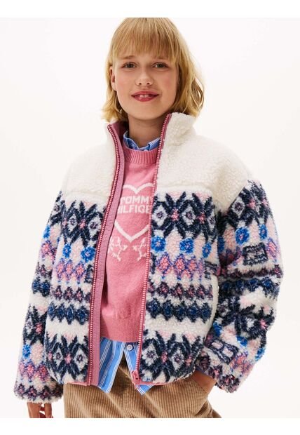 Chaqueta Blanca Tipo Teddy Con Diseño Fair Isle Tommy Hilfiger