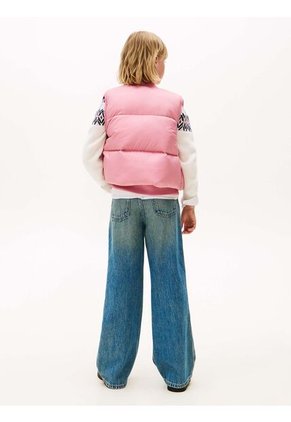 Chaleco Rosado Acolchado Amplio De Plumón Tommy Hilfiger