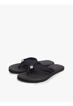 Sandalias Negro Con Insignia Del Monograma TH Tommy Hilfiger