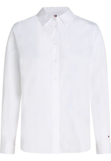 Camisa Blanca Essential De Popelín Con Corte Regular Tommy Hilfiger