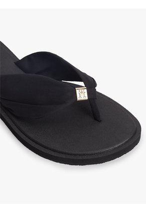 Sandalias Negro Con Insignia Del Monograma TH Tommy Hilfiger