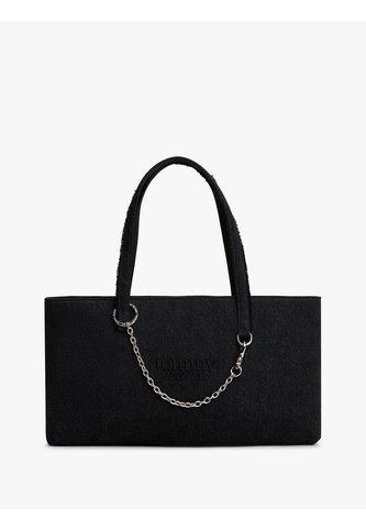Bolso Negro Denim Tote Con Cadena Tommy Hilfiger Tommy Hilfiger