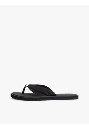 Sandalias Negro Con Insignia Del Monograma TH Tommy Hilfiger