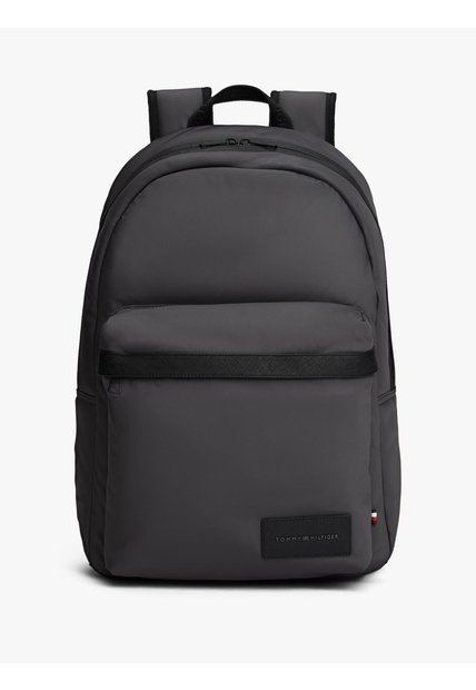 Morral Gris De Tela Con Parche Del Logo Tommy Hilfiger
