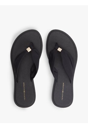 Sandalias Negro Con Insignia Del Monograma TH Tommy Hilfiger