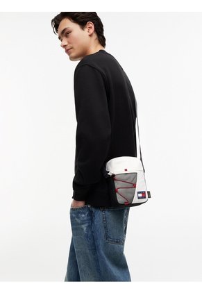 Bolso Blanco Reporter Cruzado Con Bolsillo De Malla Tommy Hilfiger