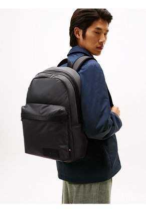 Morral Gris De Tela Con Parche Del Logo Tommy Hilfiger