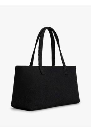 Bolso Negro Denim Tote Con Cadena Tommy Hilfiger