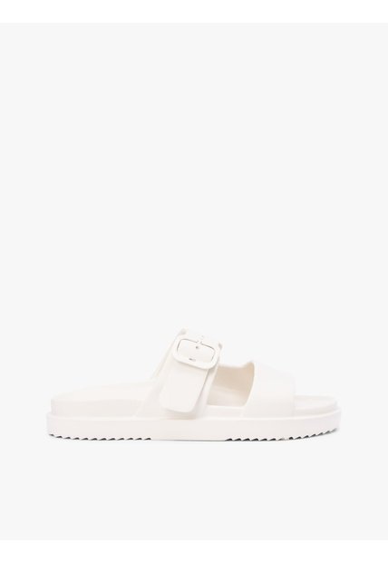 Sandalias Beige Con Tira Doble Y Logo Esmaltado Tommy Hilfiger
