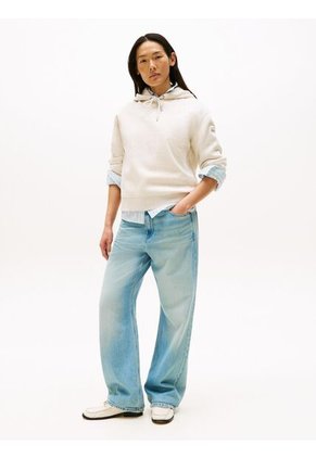 Buzo Blanco Con Capota, Cordón Y Logo Bordado Tommy Hilfiger