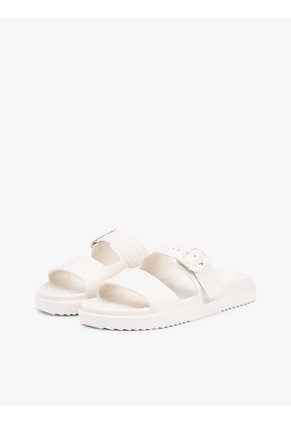 Sandalias Beige Con Tira Doble Y Logo Esmaltado Tommy Hilfiger