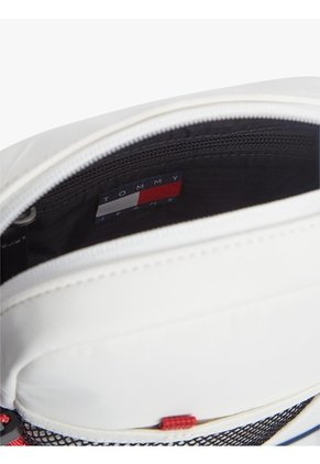 Bolso Blanco Reporter Cruzado Con Bolsillo De Malla Tommy Hilfiger