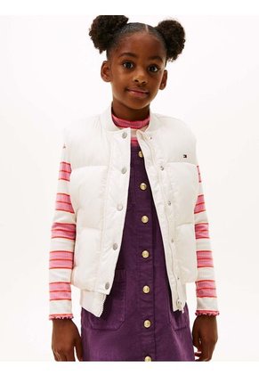 Chaleco Blanco Acolchado Amplio De Plumón Tommy Hilfiger