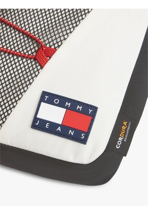 Bolso Blanco Reporter Cruzado Con Bolsillo De Malla Tommy Hilfiger