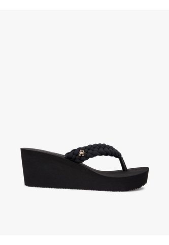 Sandalias Negro De Cuña Con Tiras Trenzadas Tommy Hilfiger Tommy Hilfiger