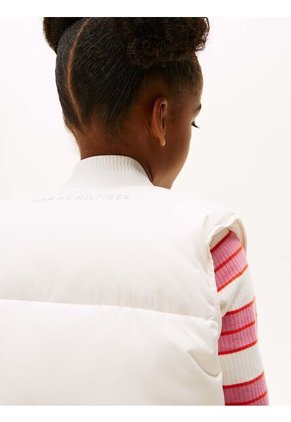 Chaleco Blanco Acolchado Amplio De Plumón Tommy Hilfiger