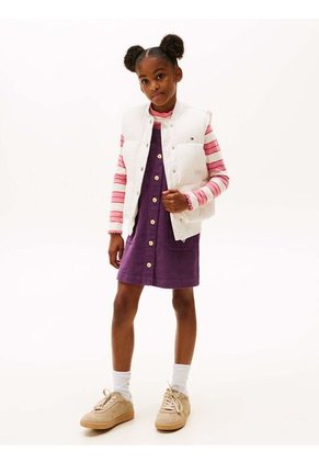 Chaleco Blanco Acolchado Amplio De Plumón Tommy Hilfiger