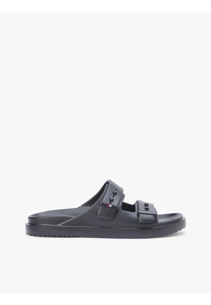 Sandalias Negro Ligeras Con Hebillas Y Suela Dentada Tommy Hilfiger
