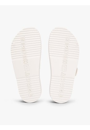 Sandalias Beige Con Tira Doble Y Logo Esmaltado Tommy Hilfiger