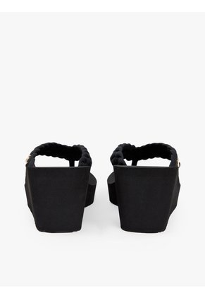 Sandalias Negro De Cuña Con Tiras Trenzadas Tommy Hilfiger