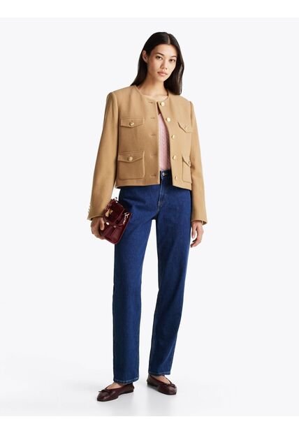 Jeans Azul Oscuro De Pierna Recta Con Talle Medio Tommy Hilfiger