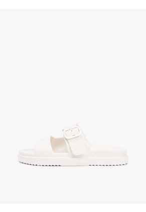 Sandalias Beige Con Tira Doble Y Logo Esmaltado Tommy Hilfiger