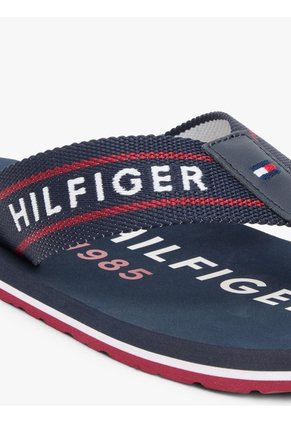 Sandalias Azul De Tiras De Textil Trenzado Con Logo Tommy Hilfiger