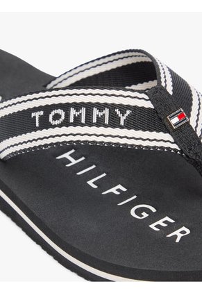 Sandalias Negro Con Tiras De Tejido Trenzado Tommy Hilfiger