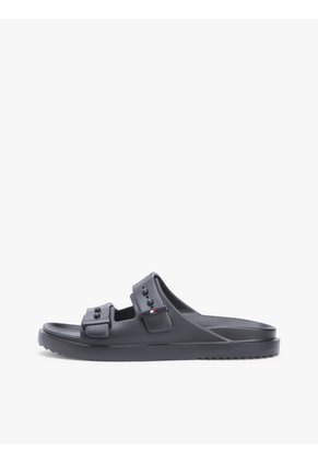 Sandalias Negro Ligeras Con Hebillas Y Suela Dentada Tommy Hilfiger