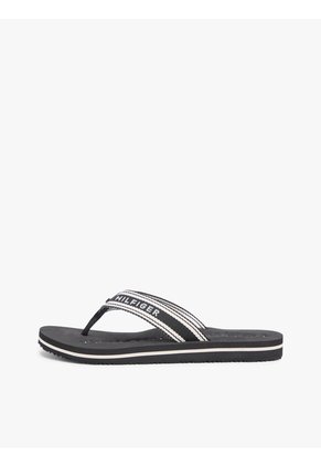 Sandalias Negro Con Tiras De Tejido Trenzado Tommy Hilfiger