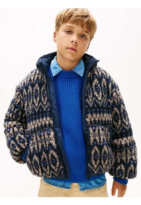 Chaqueta Multicolor Teddy Con Logo Engomado Tommy Hilfiger