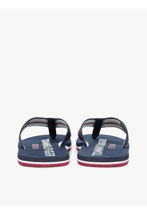 Sandalias Azul De Tiras De Textil Trenzado Con Logo Tommy Hilfiger