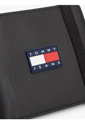 Billetera Negra Daily Tech Con Logo Engomado Tommy Hilfiger