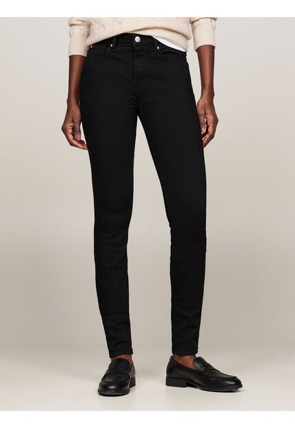 Jeans Negro Como Ceñidos De Talle Medio Y Negros Tommy Hilfiger