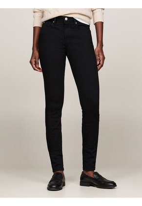 Jeans Negro Como Ceñidos De Talle Medio Y Negros Tommy Hilfiger