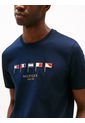 Camiseta Azul Con Cuello Redondo Y Logo Tommy Hilfiger de Tommy Hilfiger