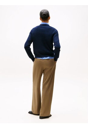 Saco Azul Tejido De Punto Trenzado Fino Tommy Hilfiger