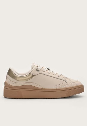 Tenis Lifestyle Beige-Café-Dorado Tommy Hilfiger