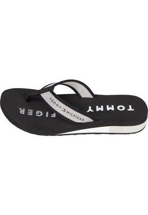 Sandalias Negro Con Logo Tommy Hilfiger