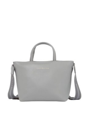 Bolso Gris Tote Con Correa Cruzada Tejida Tommy Hilfiger