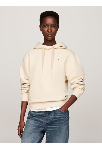 Buzo Beige Con Cordón Y Logo Bordado Para Mujer Tommy Hilfiger