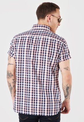 Camisa Salmón-Azul-Blanco Tommy Hilfiger