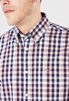 Camisa Salmón-Azul-Blanco Tommy Hilfiger