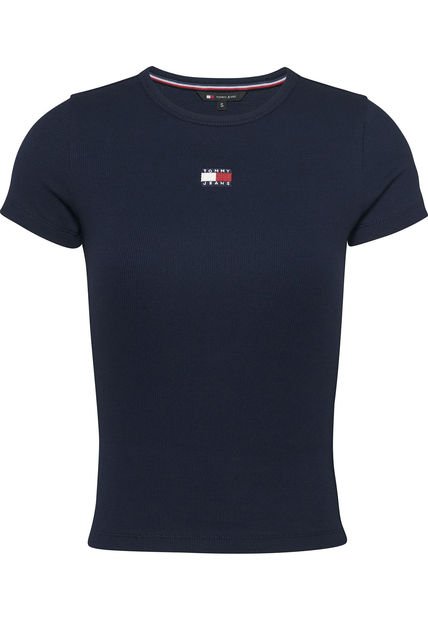 Camiseta Azul De Corte Slim Con Parche Tommy Jeans