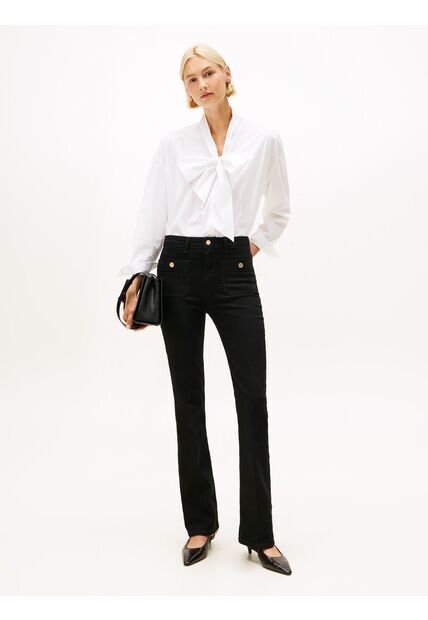 Jeans Negro Bootcut Negros De Talle Alto Tommy Hilfiger