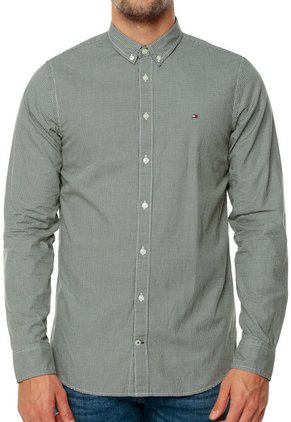 Camisa Verde Oliva-Blanco Tommy Hilfiger
