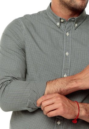 Camisa Verde Oliva-Blanco Tommy Hilfiger