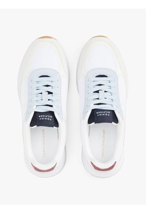 Tenis Blanco Con Mezcla De Texturas Tommy Hilfiger