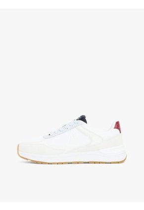 Tenis Blanco Con Mezcla De Texturas Tommy Hilfiger